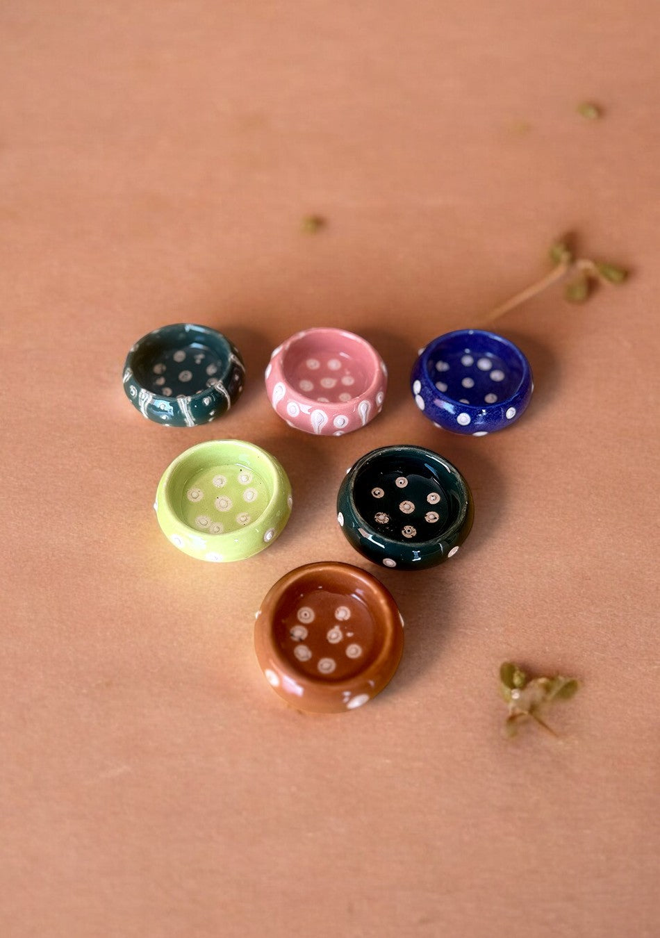 Multi Handcrafted Tea Light Holders - Set of 6