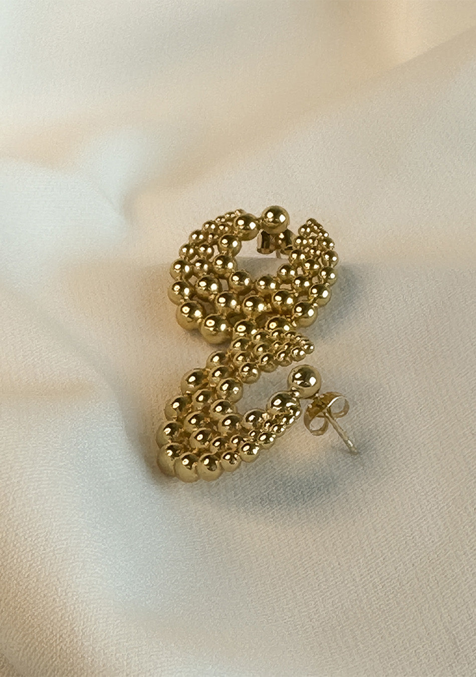 Golden Beaded Earrings