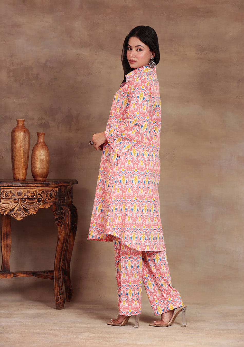 Aravalii Coral Ikkat Co-ord Set
