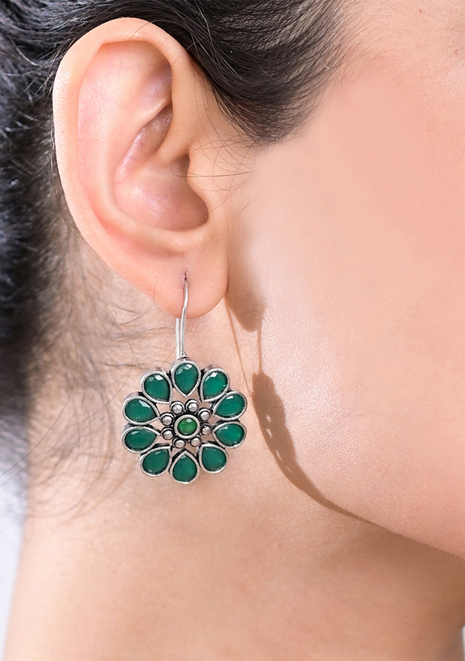 Emerald Blossom Pendant Set