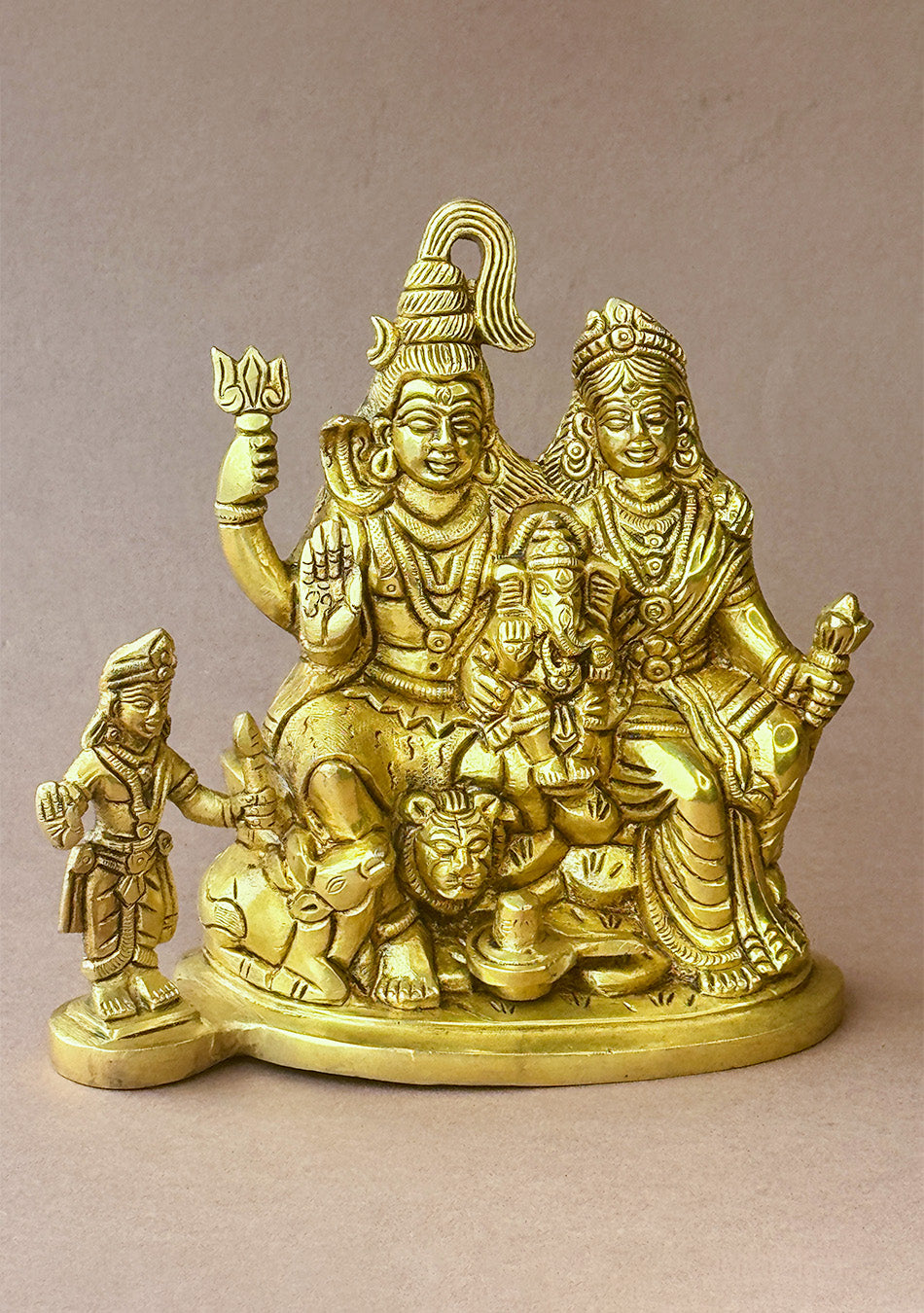 Antique Brass Trinetra Parivar