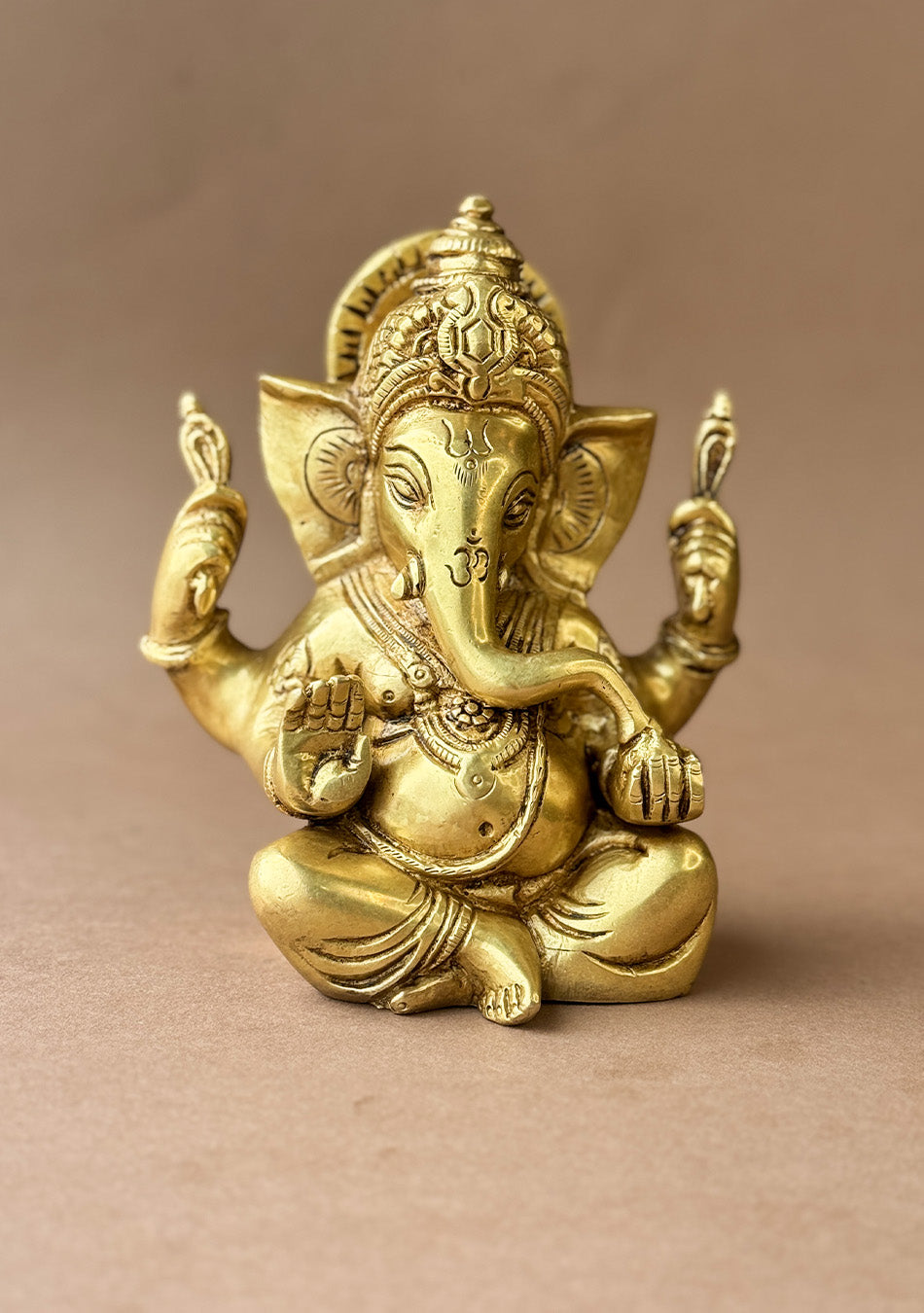 Antique Brass Chaturbhuj Ganesha