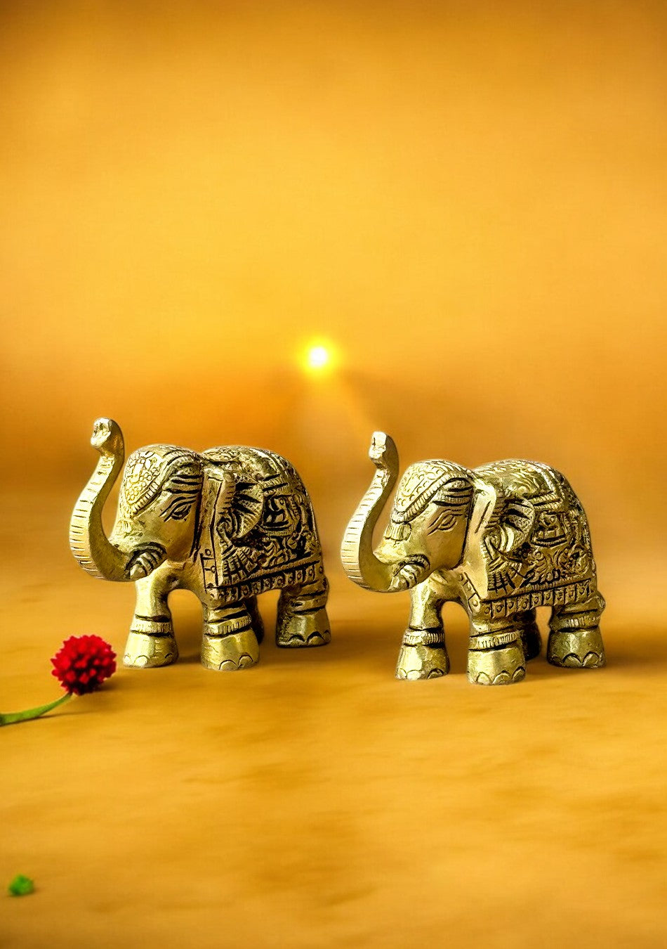 Antique Brass Royal Elephant Duo