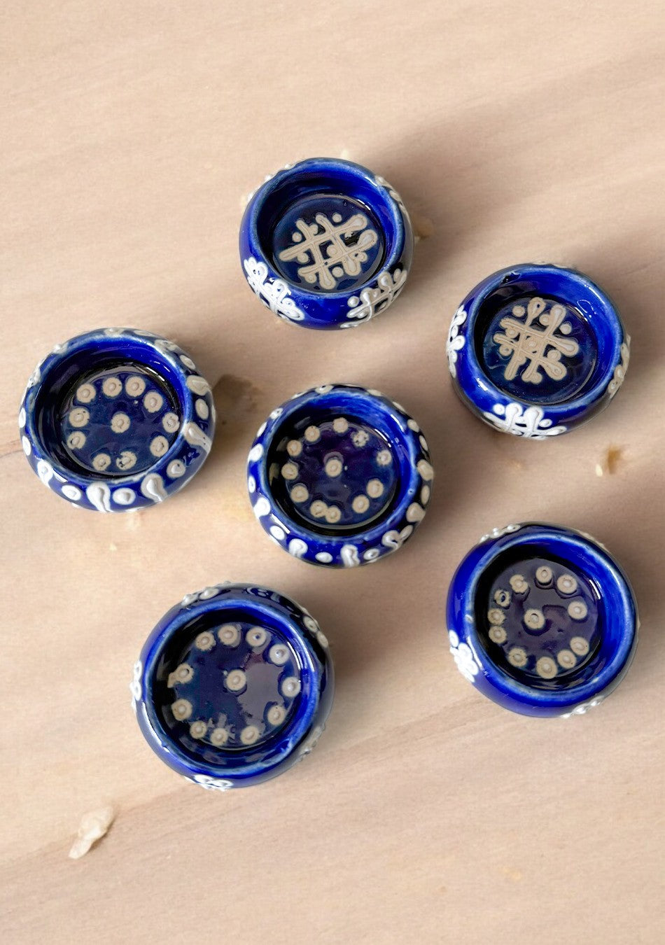 Handcrafted Blue painted Diya