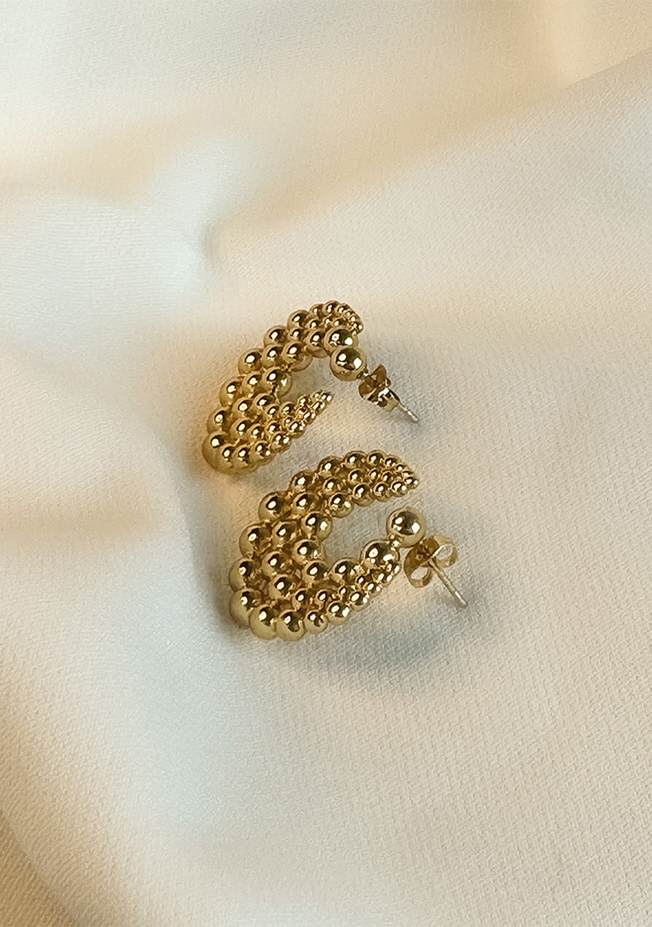 Golden Beaded Earrings