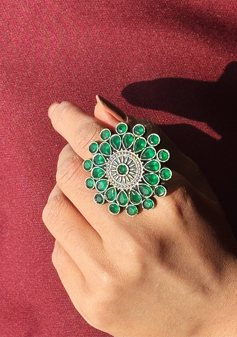 Enchanting Emerald Cocktail Ring