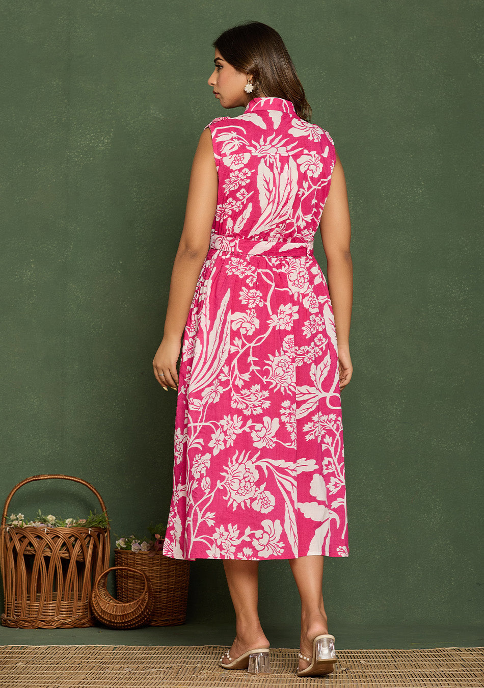 Dark Pink Floral Aura Dress