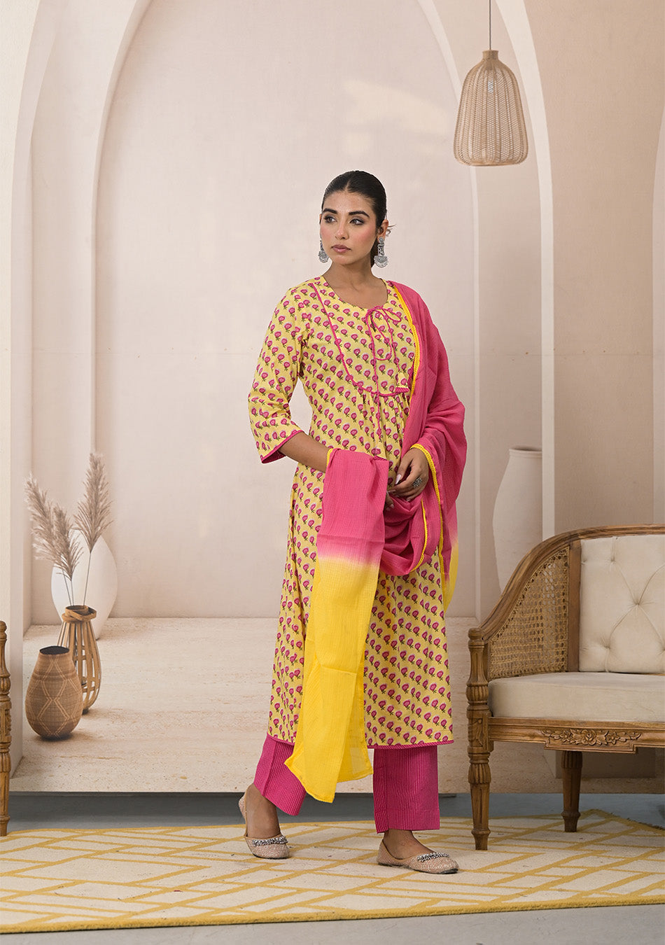 Sunshine Bloom Anarkali Suit Set