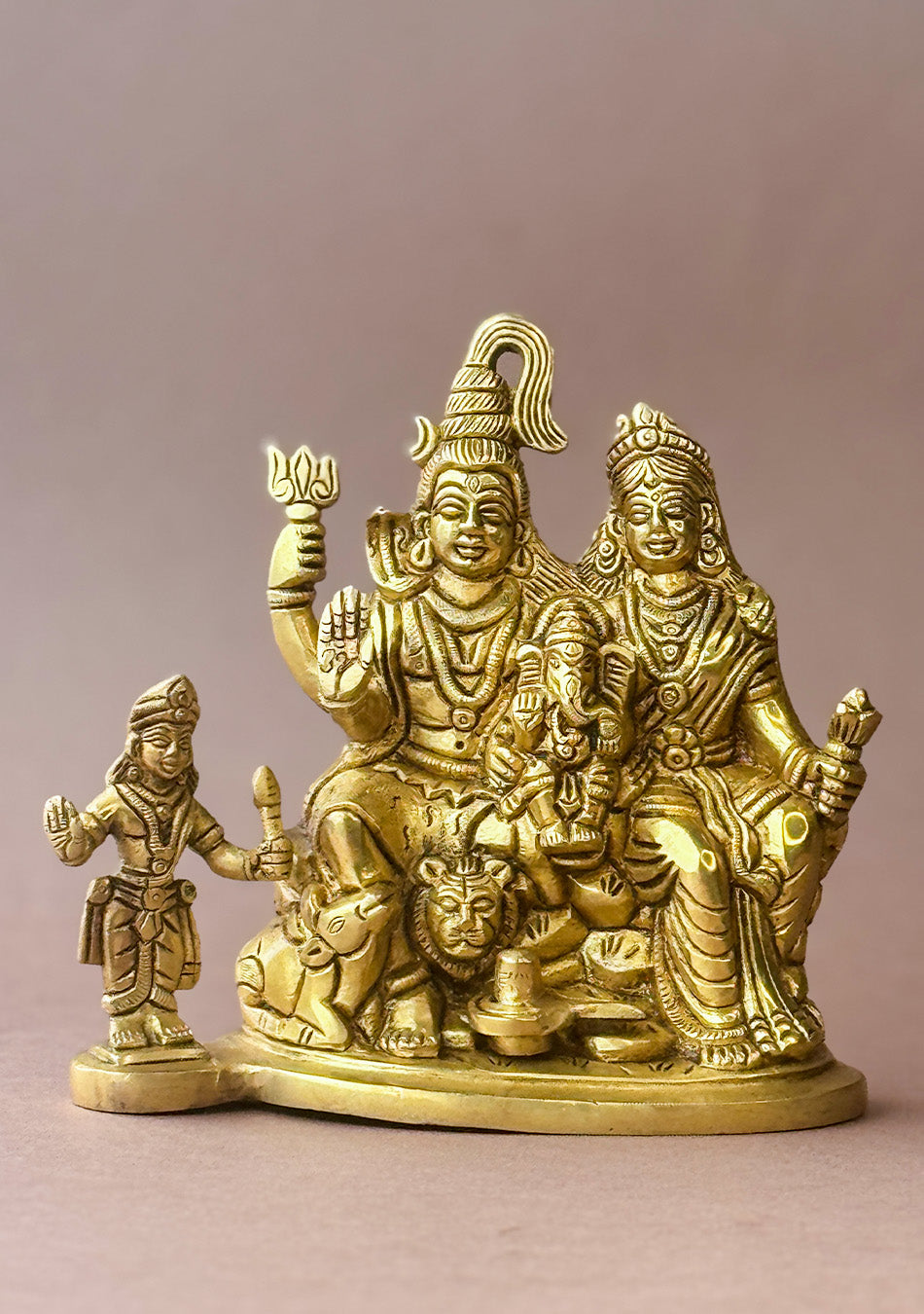 Antique Brass Trinetra Parivar