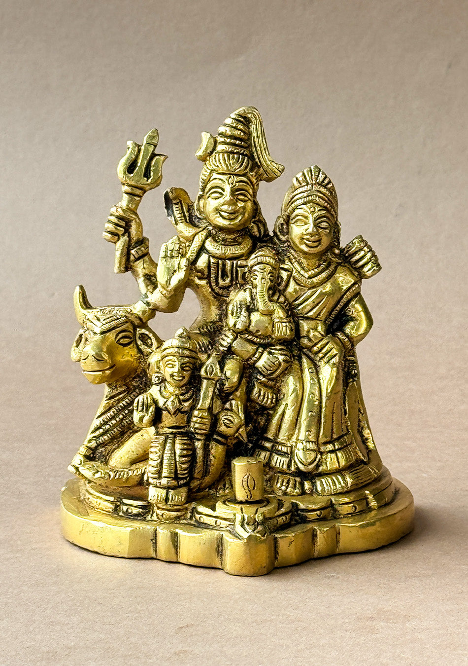 Antique Brass Trinetra Parivar