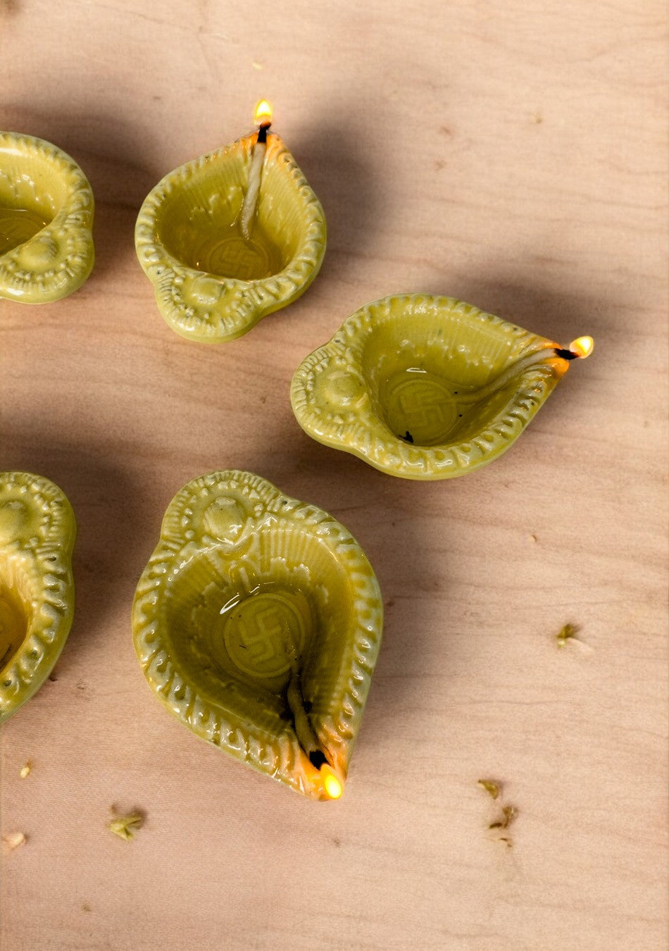 Amber Swastic Diya Set of 6