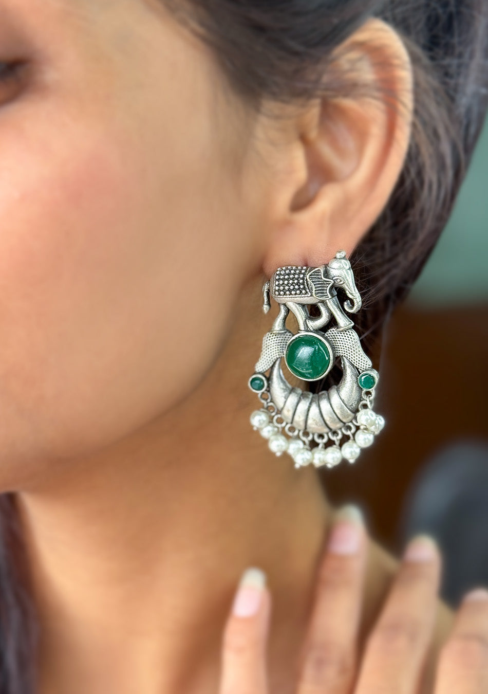 Green Tusker Earrings