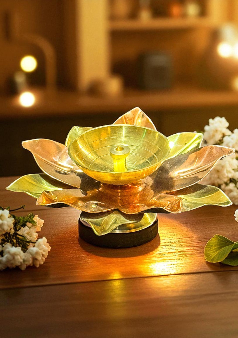Flower Shape Brass Diya