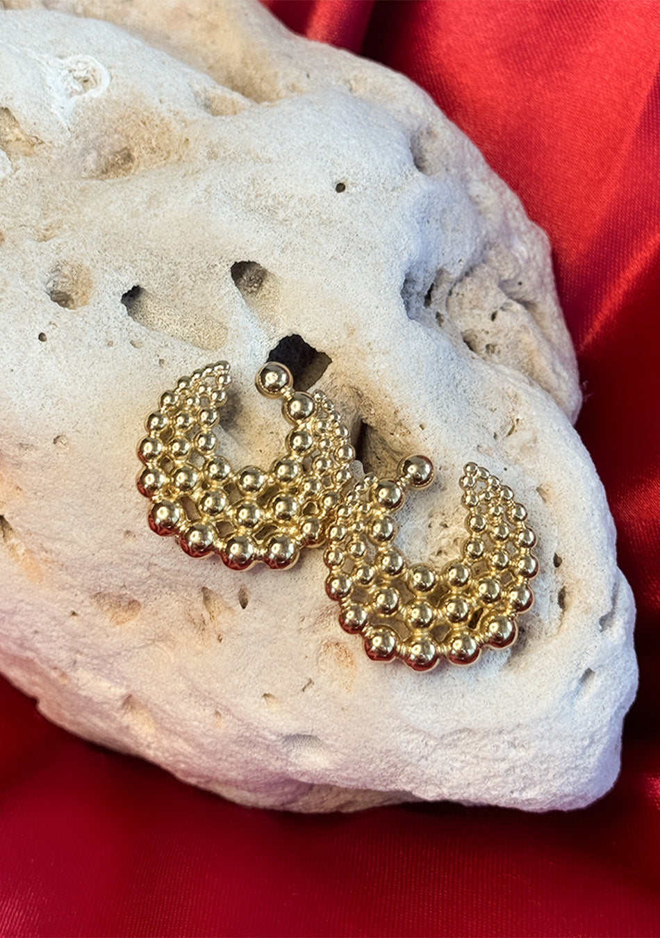 Golden Beaded Earrings
