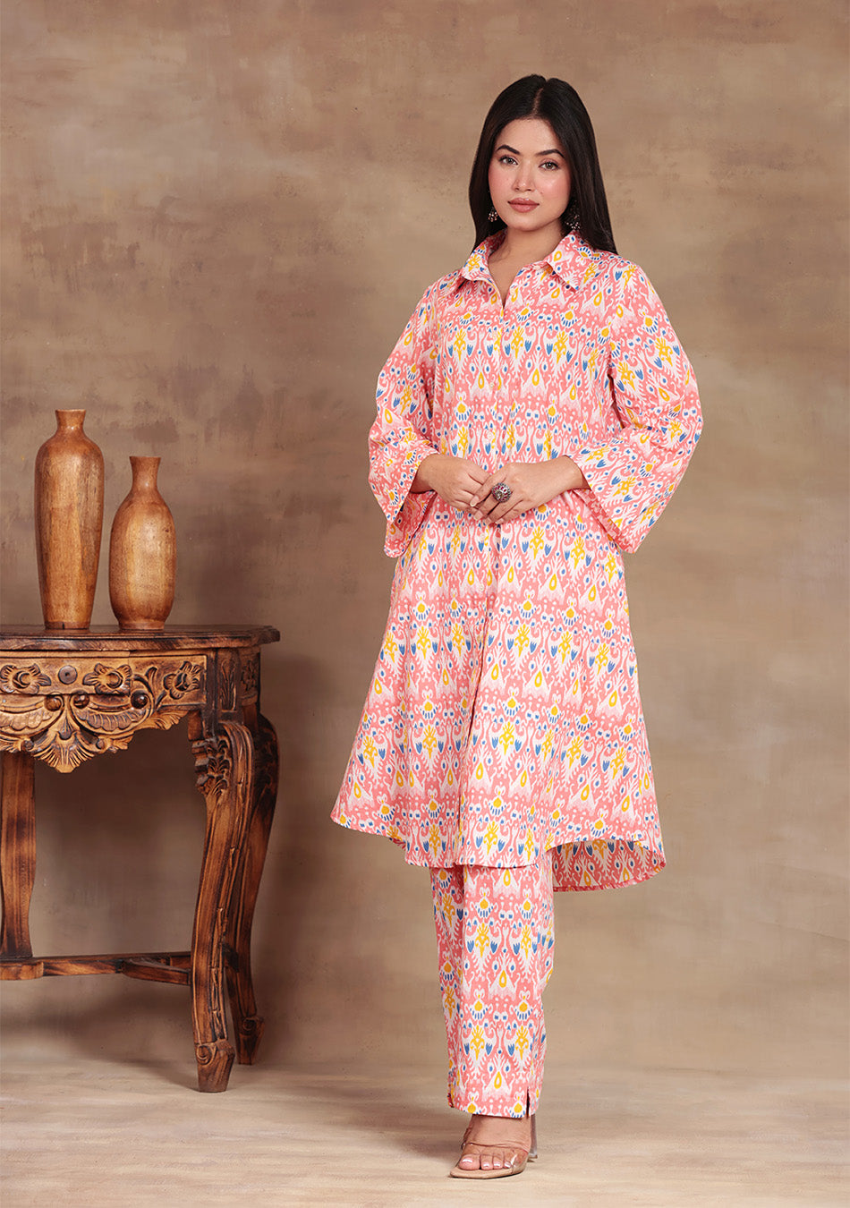 Aravalii Coral Ikkat Co-ord Set