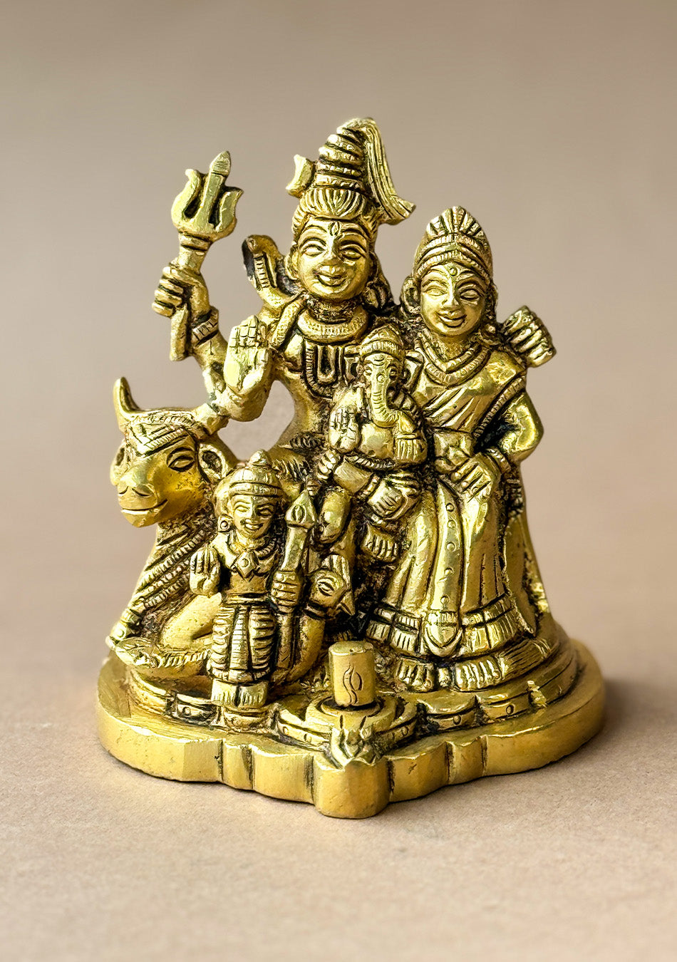 Antique Brass Trinetra Parivar