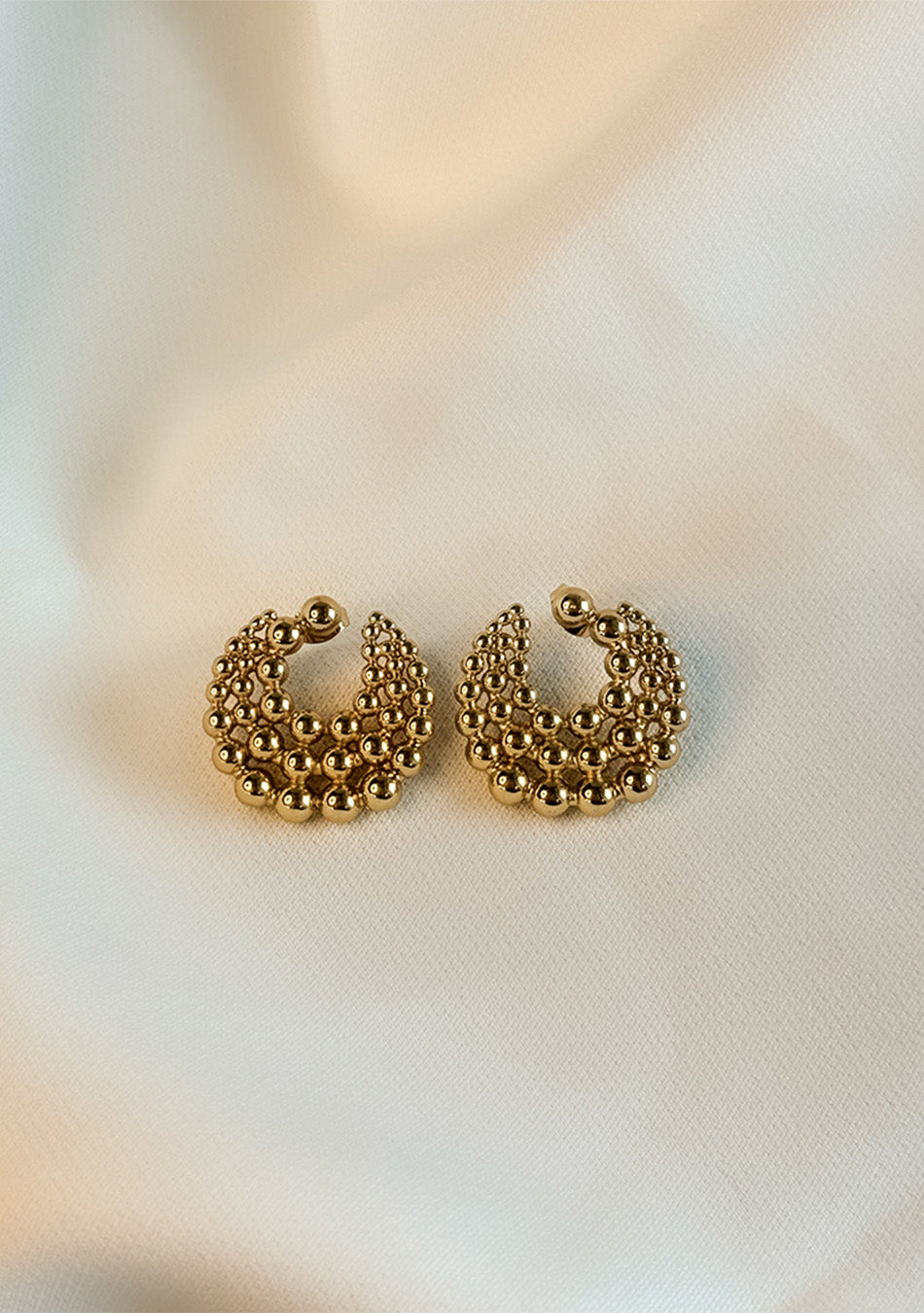 Golden Beaded Earrings