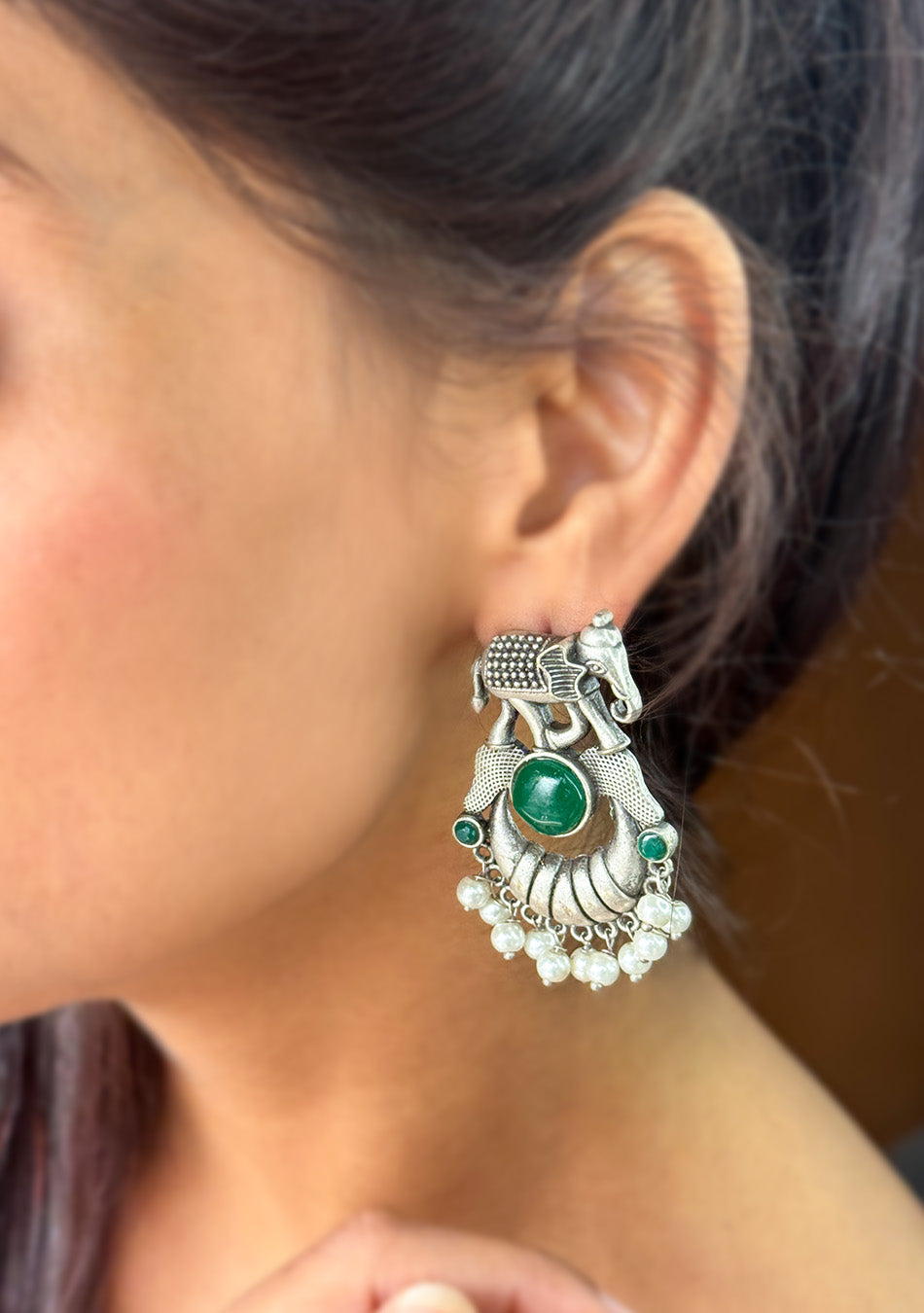 Green Tusker Earrings
