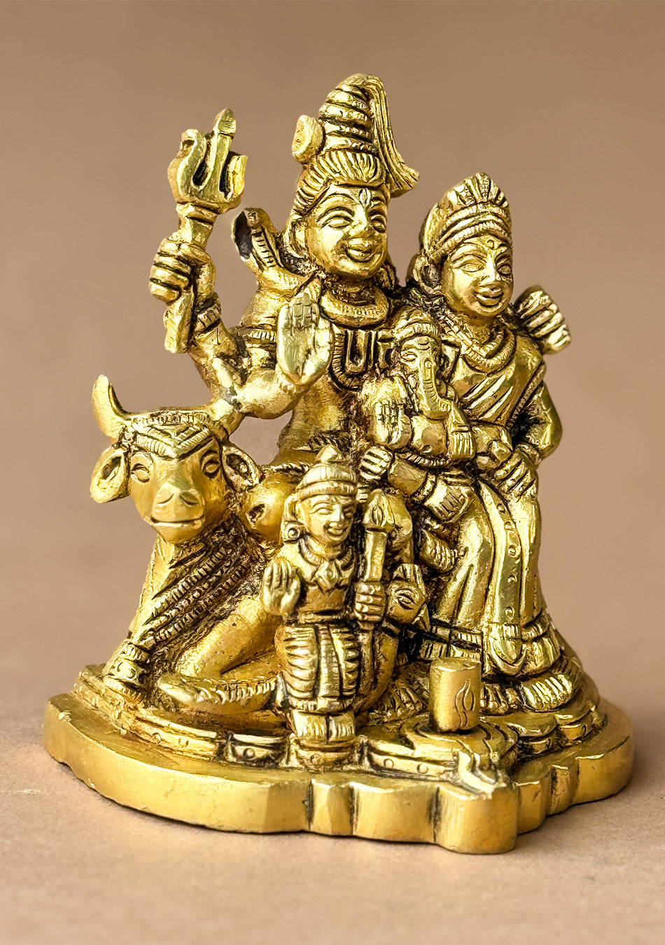 Antique Brass Trinetra Parivar