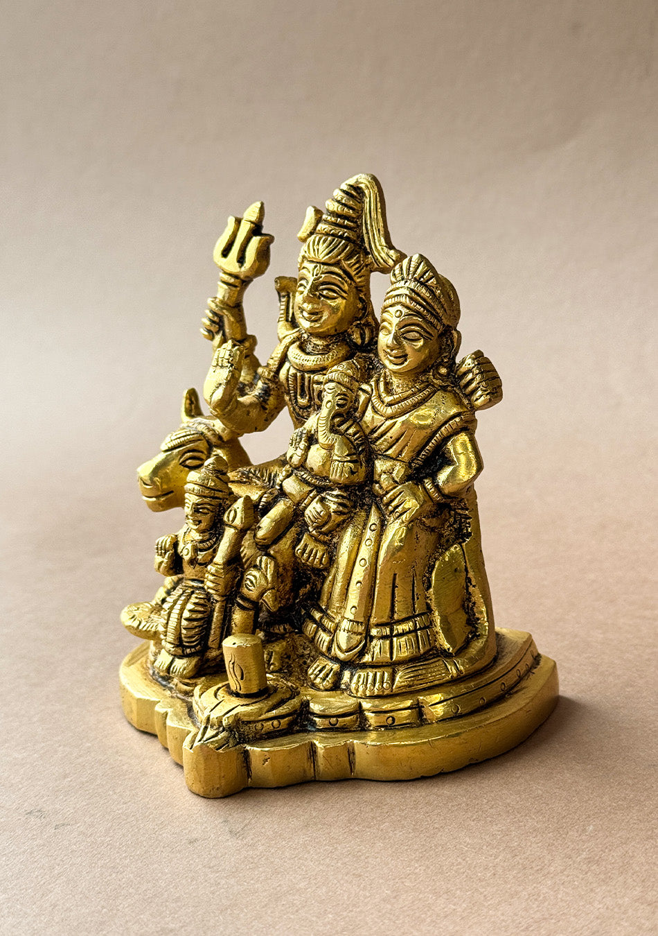 Antique Brass Trinetra Parivar