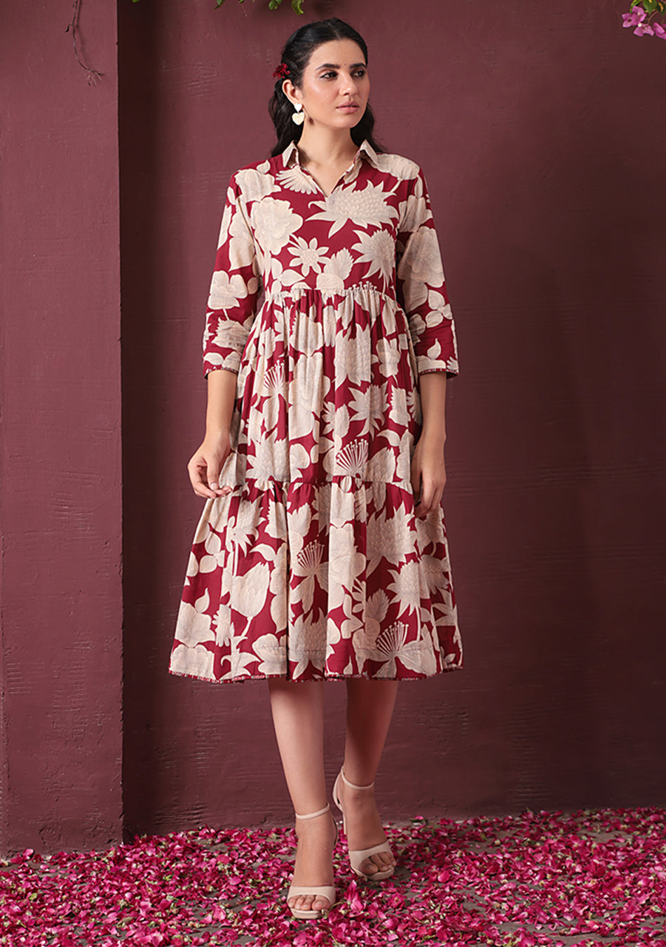 RED BOTANICAL DRESS