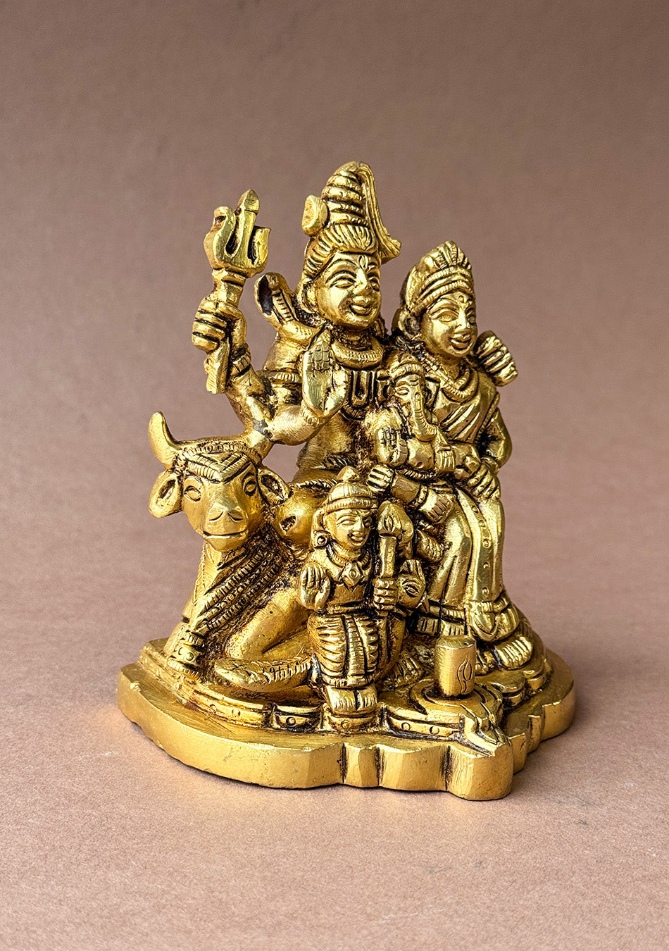 Antique Brass Trinetra Parivar