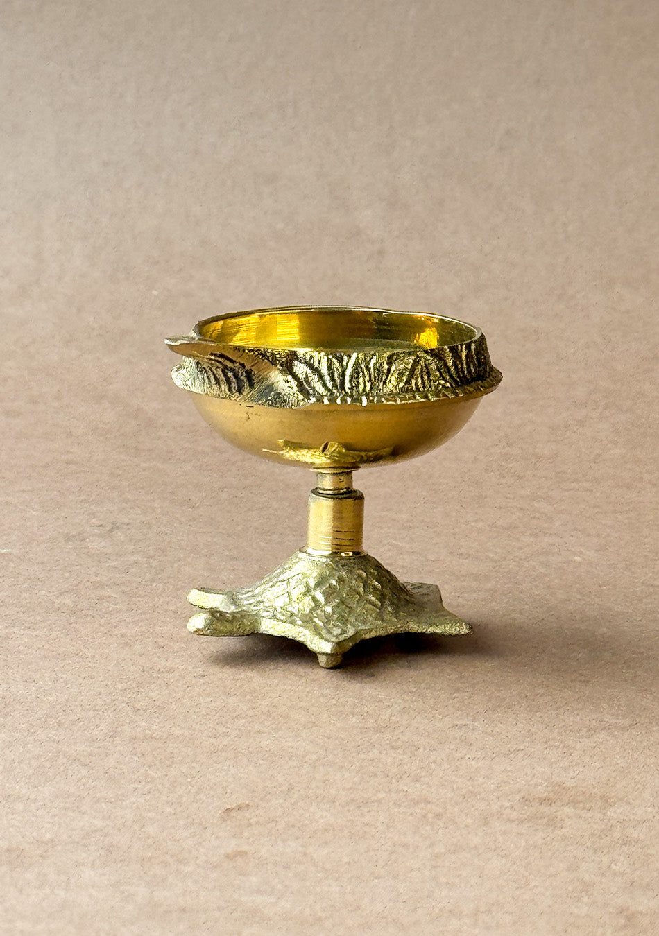 Antique Brass Turtle Base Diya