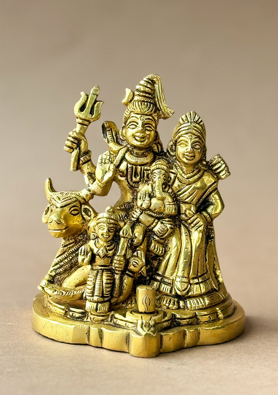 Antique Brass Trinetra Parivar