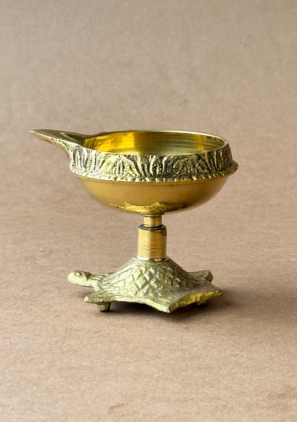 Antique Brass Turtle Base Diya