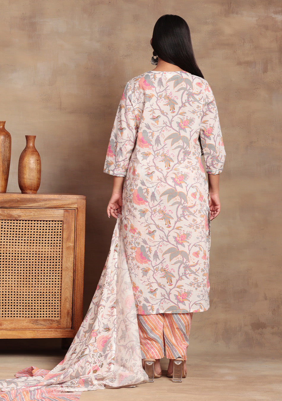 Pastel Vine Printed Suit Set