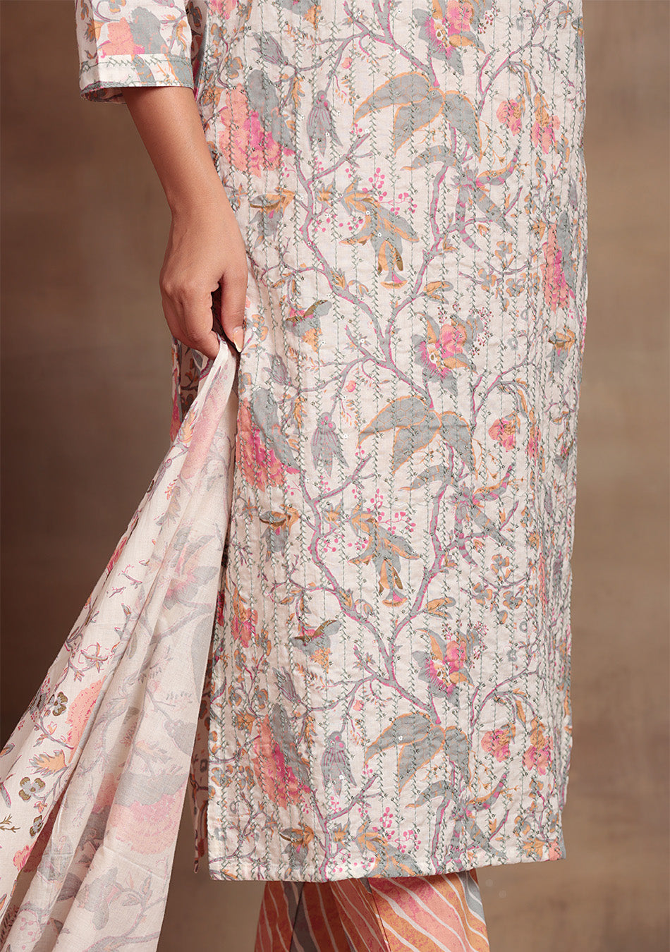 Pastel Vine Printed Suit Set