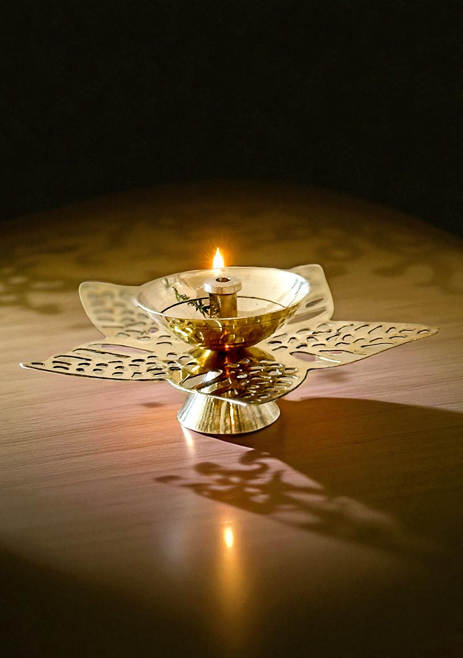 Brass Sun Lily Diya