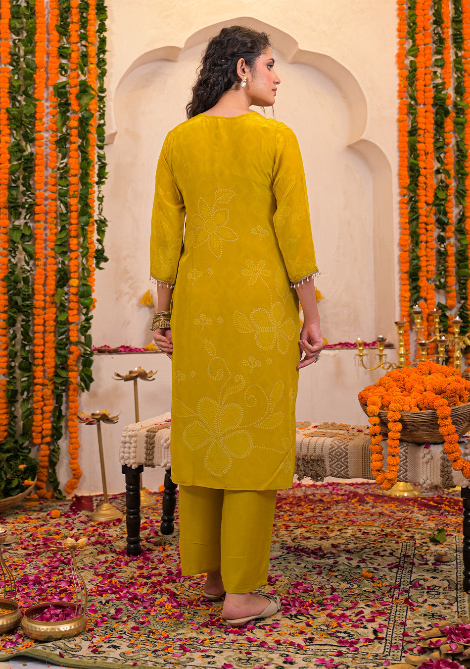 Mustard Glow Crepe Suit Set