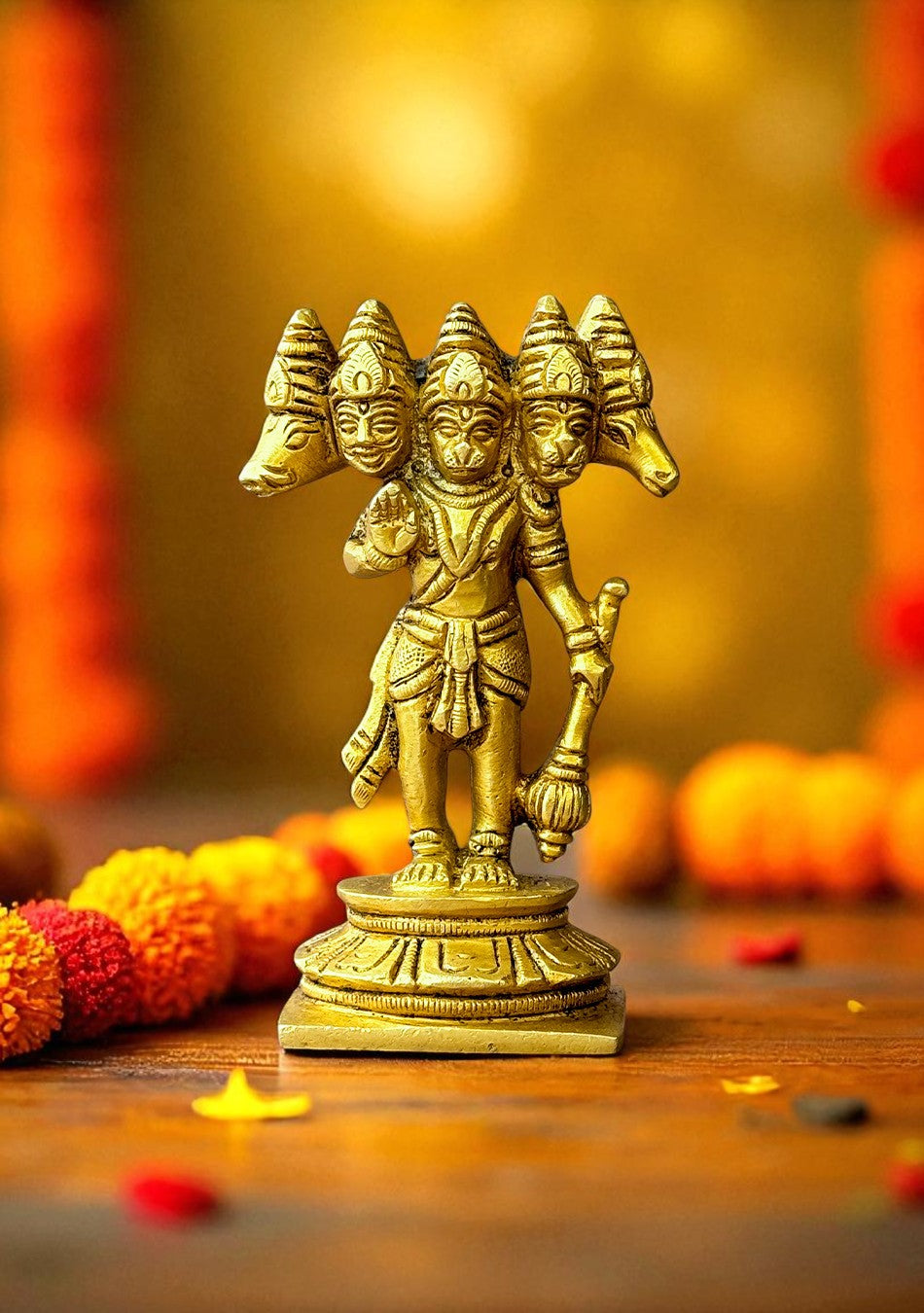 Antique Brass Panchamukhi Hanuman