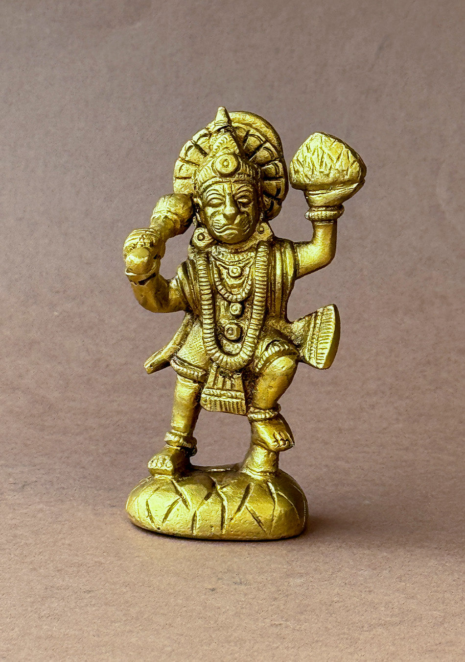Antique Brass Veer Hanuman with Sanjeevani