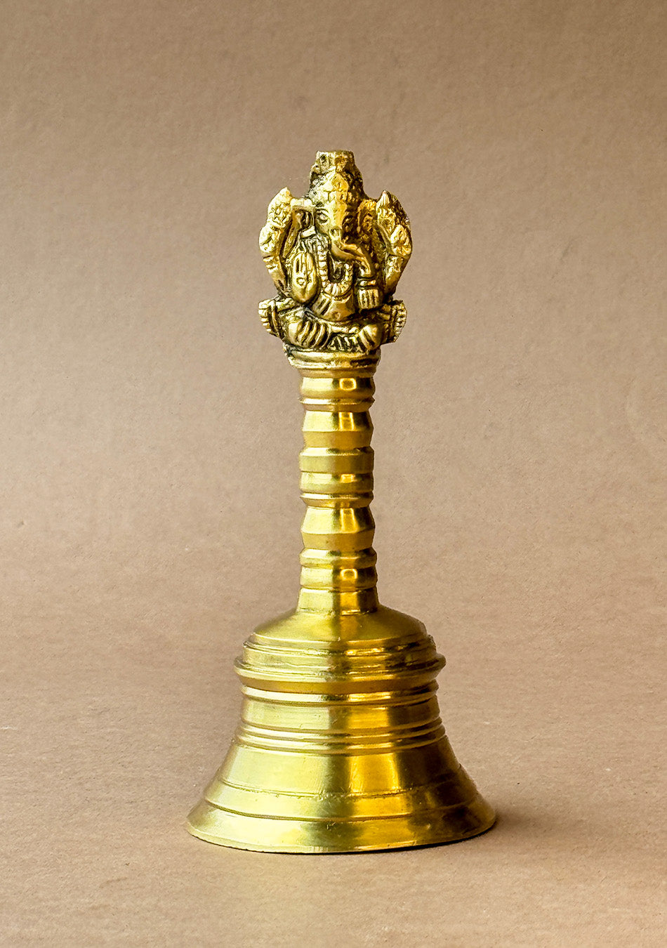 Antique Brass Pooja Bell with Ganesha Motif