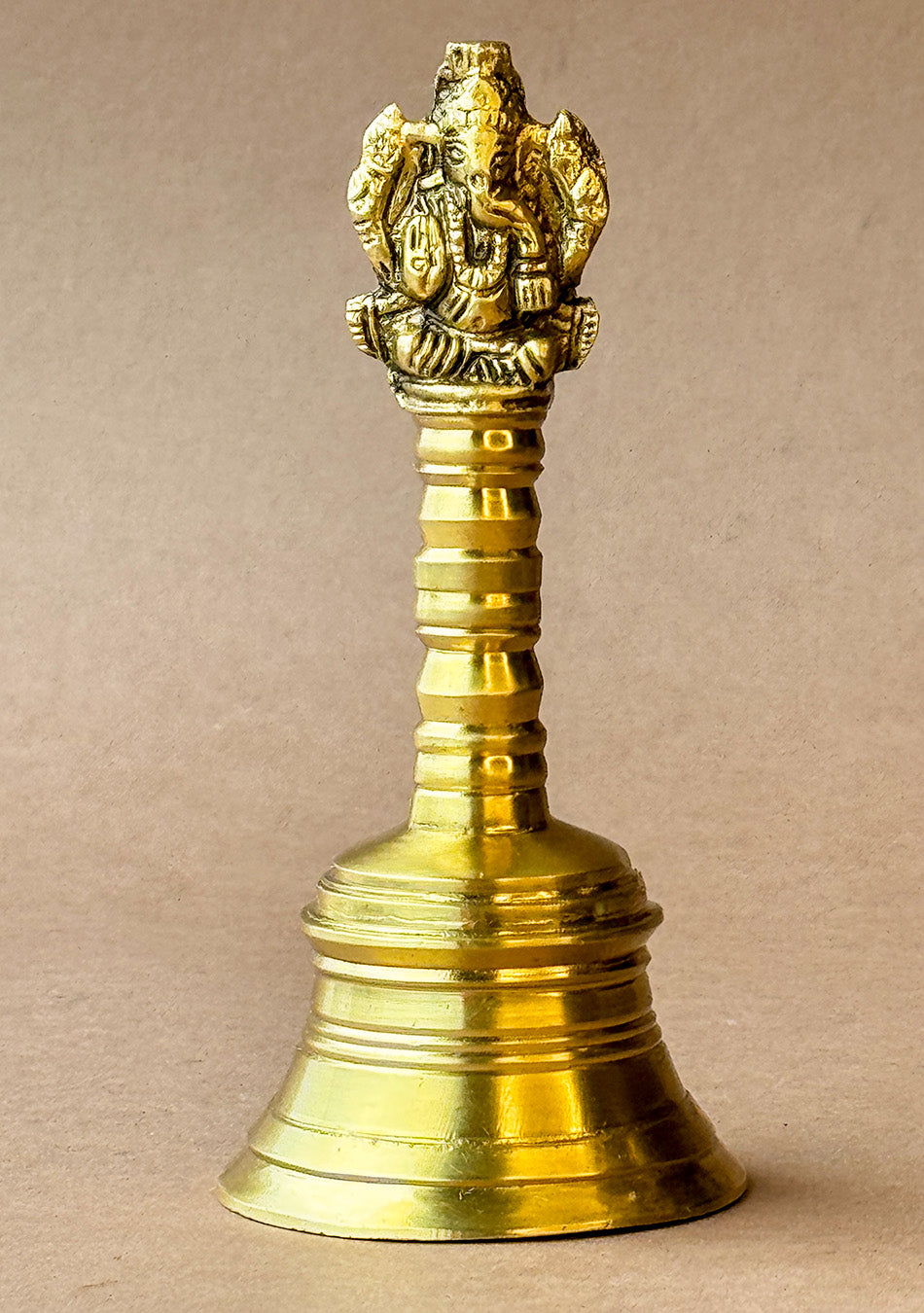 Antique Brass Pooja Bell with Ganesha Motif