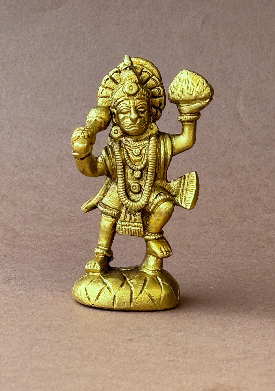 Antique Brass Veer Hanuman with Sanjeevani