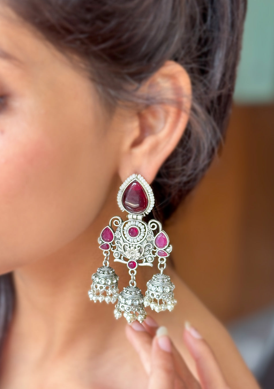 Ruby Regal Jhumkas