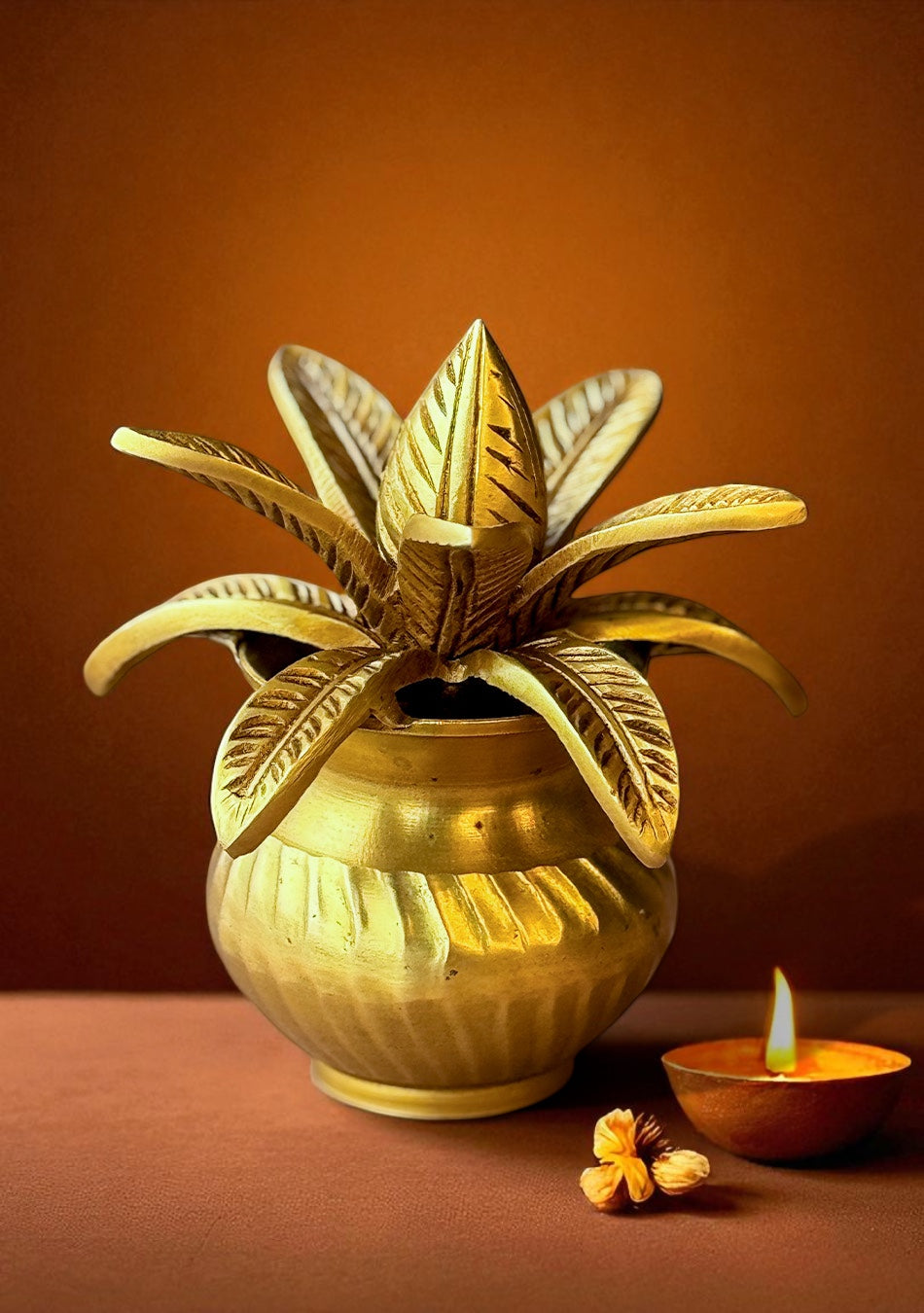 Antique Brass Purna Kumbha