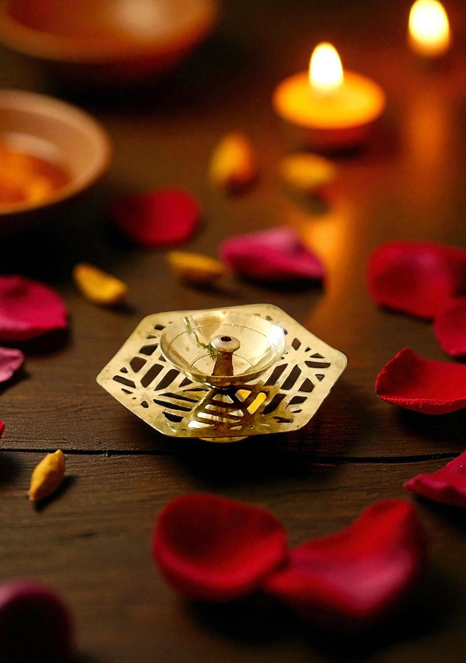 Brass Hexa Diya