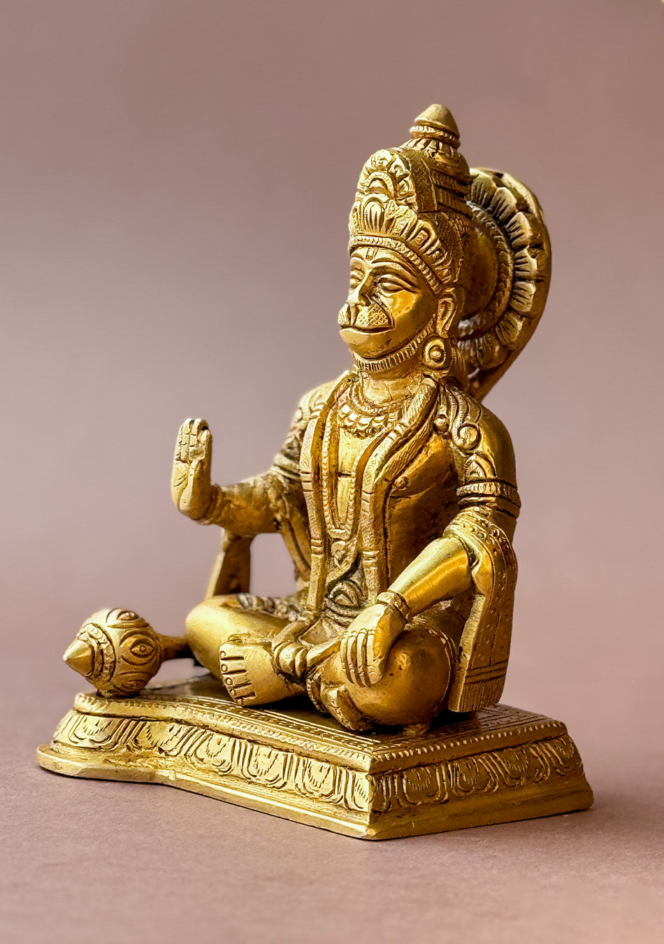 Antique Brass Meditative Hanuman