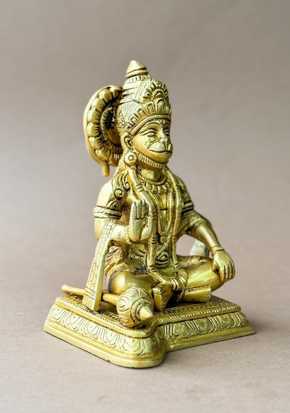 Antique Brass Meditative Hanuman