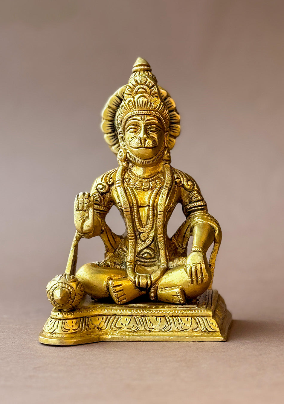 Antique Brass Meditative Hanuman