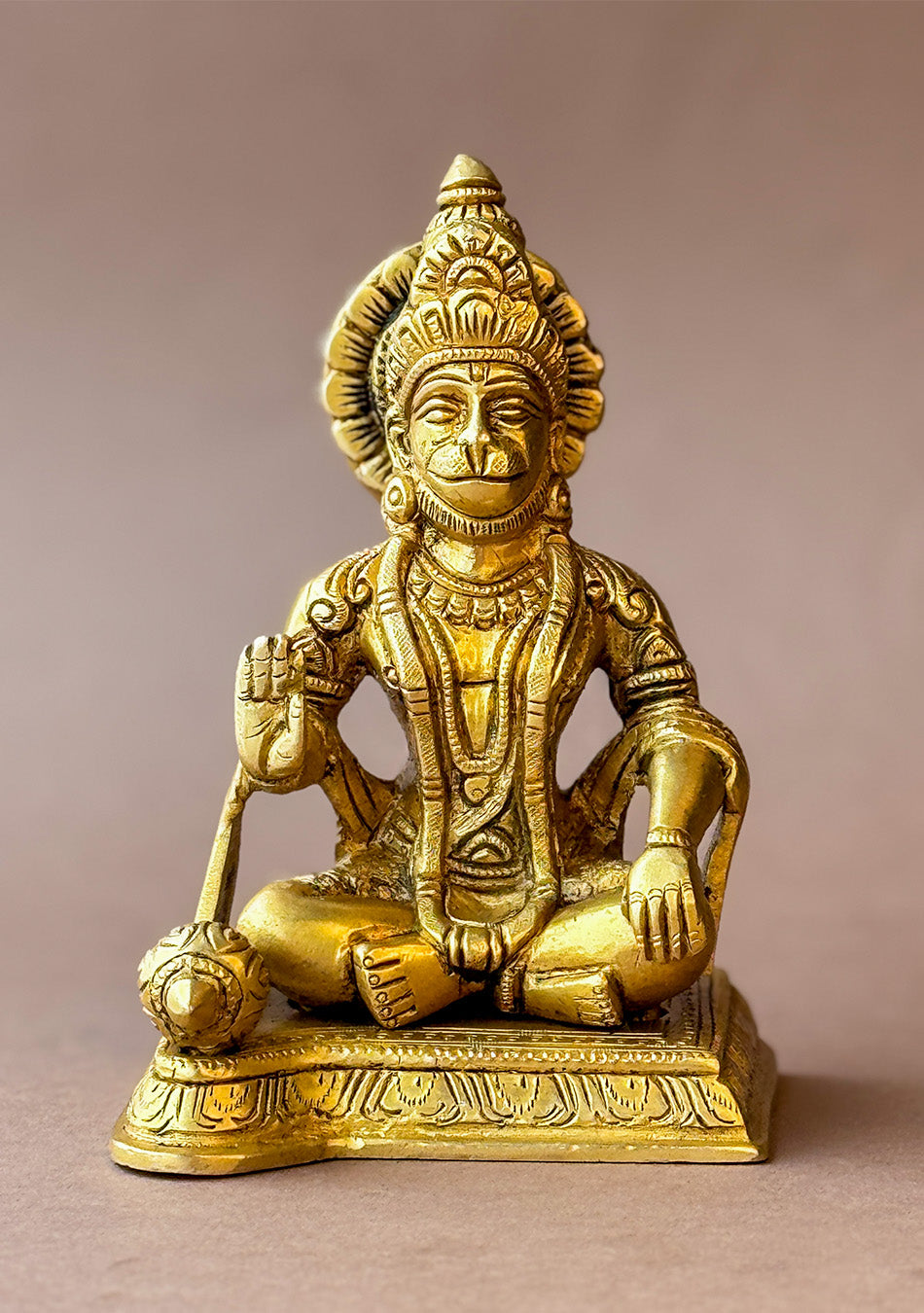 Antique Brass Meditative Hanuman