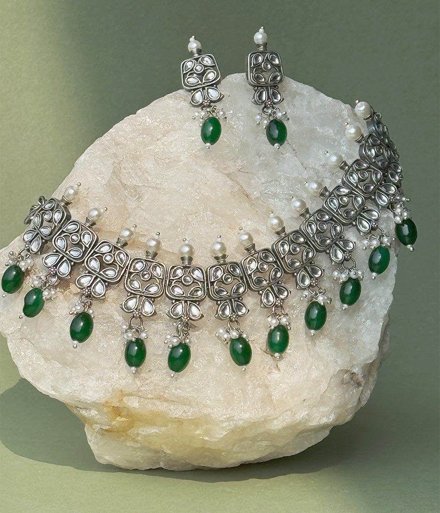 Emerald Enchantment Polki Set