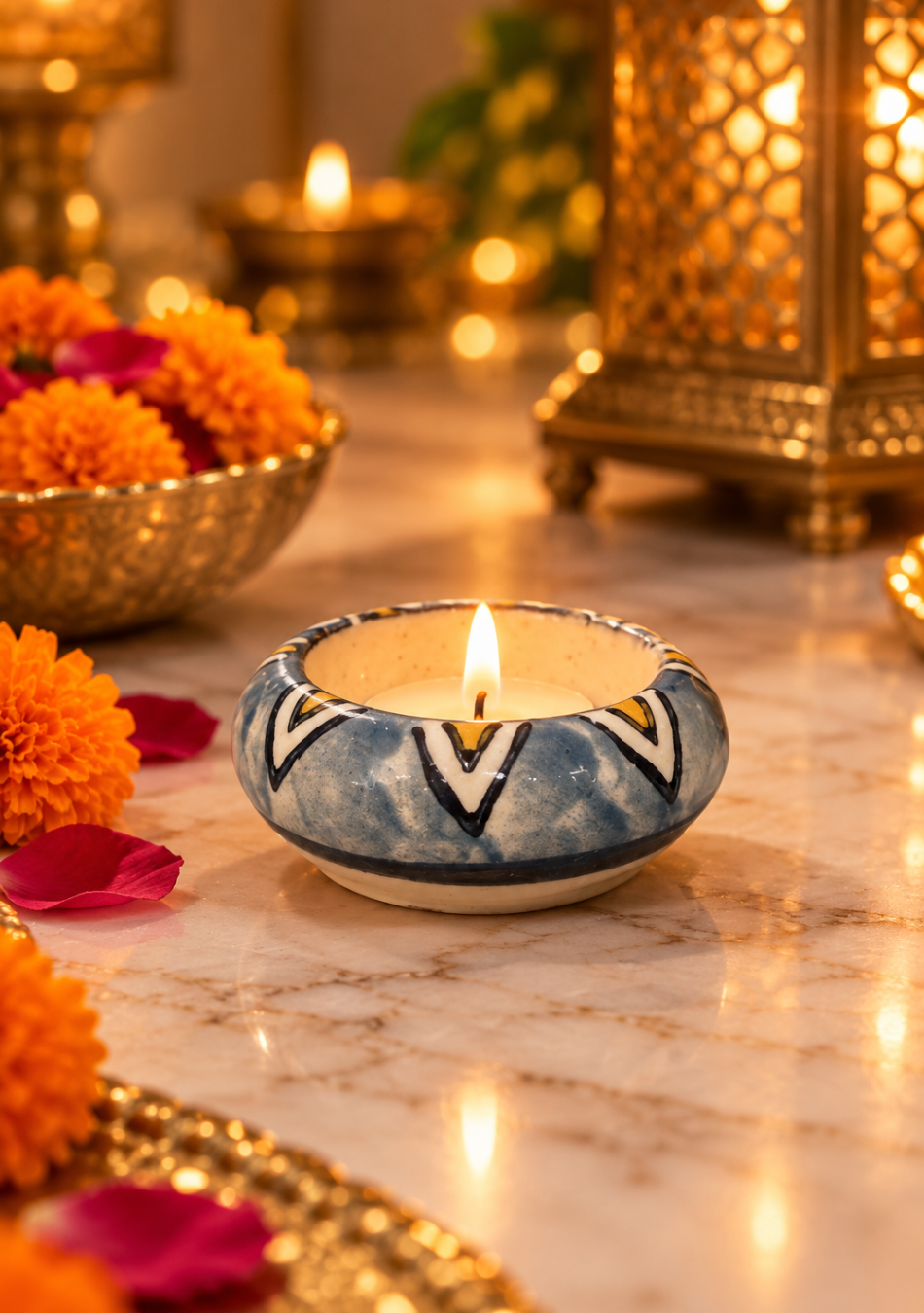 Aravalii Grey Aura Handcrafted Diya Set of 6