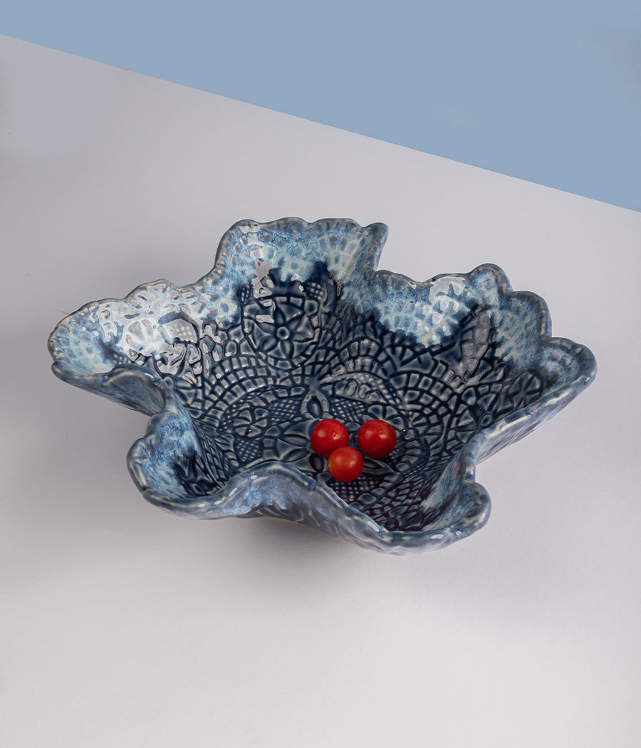 Mandala Blue Ceramic Bowl