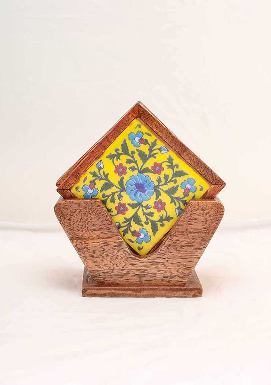 Elegant Blue Pottery Coasters