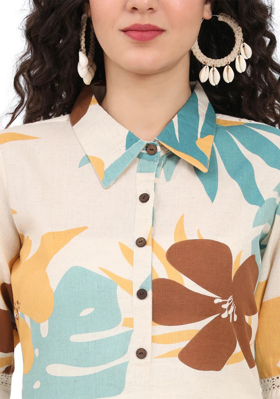 Mustard Teal Tropic Kurta